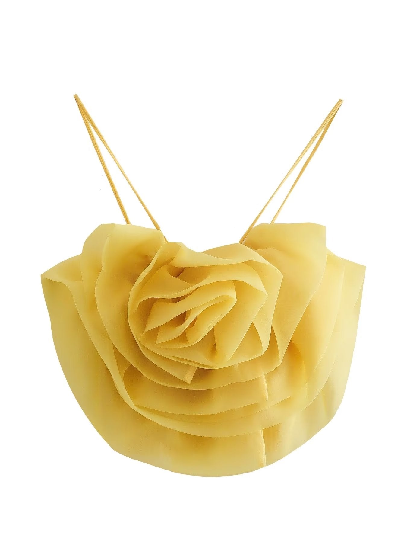 Summer Floral Three Dimensional Decoration Sexy Solid Color Short Strap Top 3D Rose