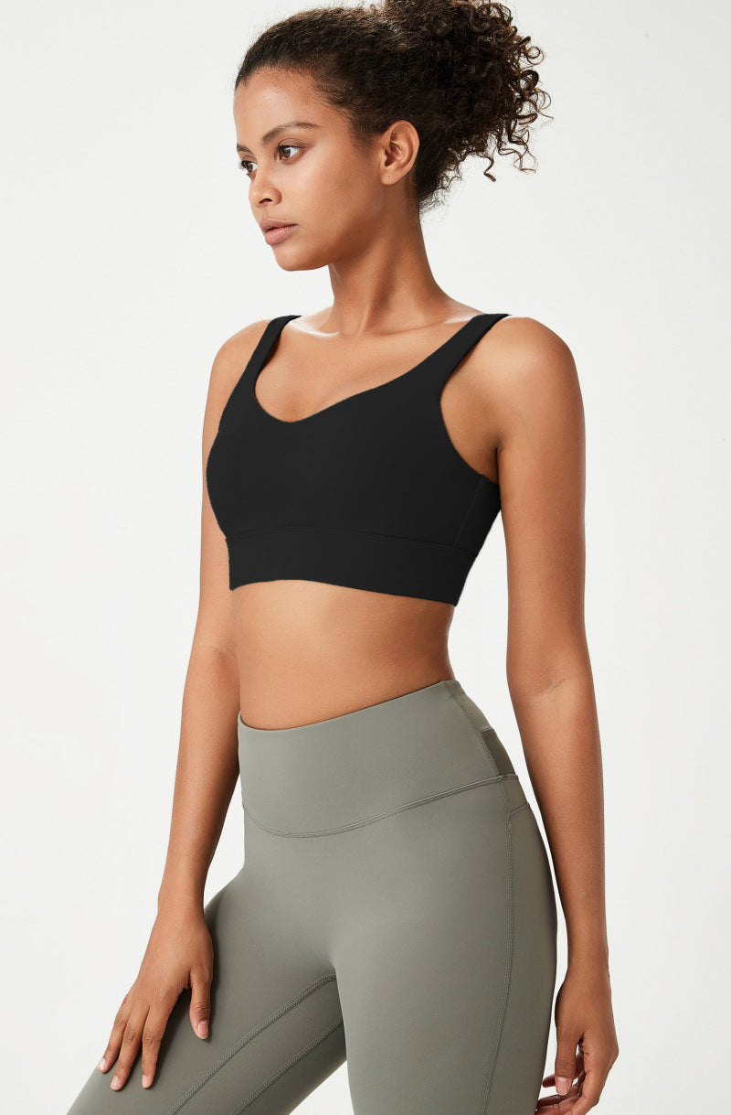 Sports Bra Women Buckle Yoga Bra Fixed Cup Sports Bra Fitness Vest