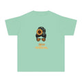 Youth Tee — "Hello Autumn" Sunflower Messy Bun Graphic