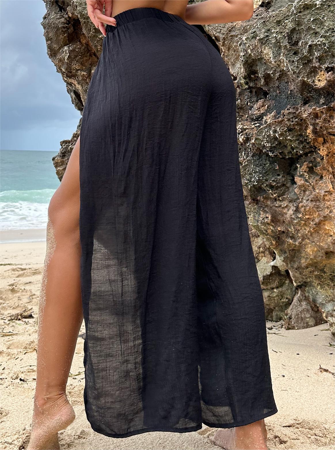 Beach Overskirt Chiffon Casual Sun Proof Sexy Skirt Korean Holiday Beach Pants