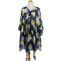 Elegant Lily Pattern Chiffon Beach Sun Protection Beach Cover Up Cardigan