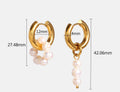 Earrings Wearring 18K Gold Plated Asymmetric Natural Fresh Water Pearl Embellished Ear Ring Earrings Jewelry Accessories