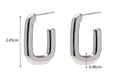 Steel Color Stainless Steel French Glossy Hollow Out Cutout Earrings Mesh Red Blogger Same Hoop Earrings Women Accessories