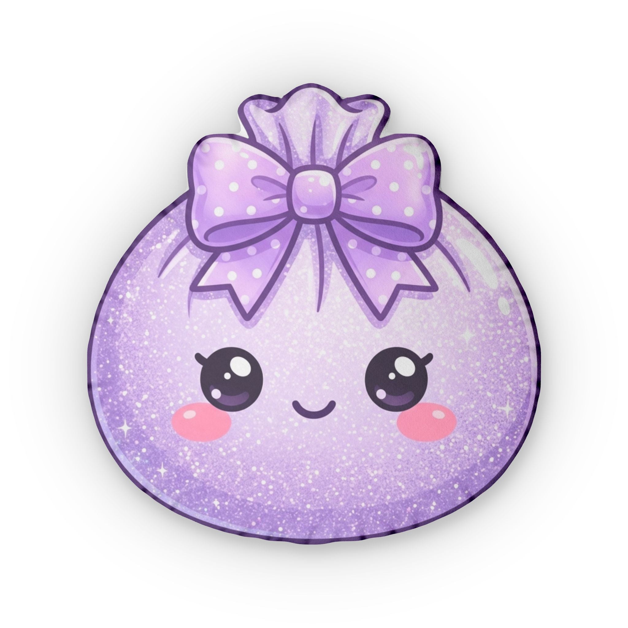 Kawaii Purple Bow Plush Pillow — Cute Custom Shaped Decorative Pillow