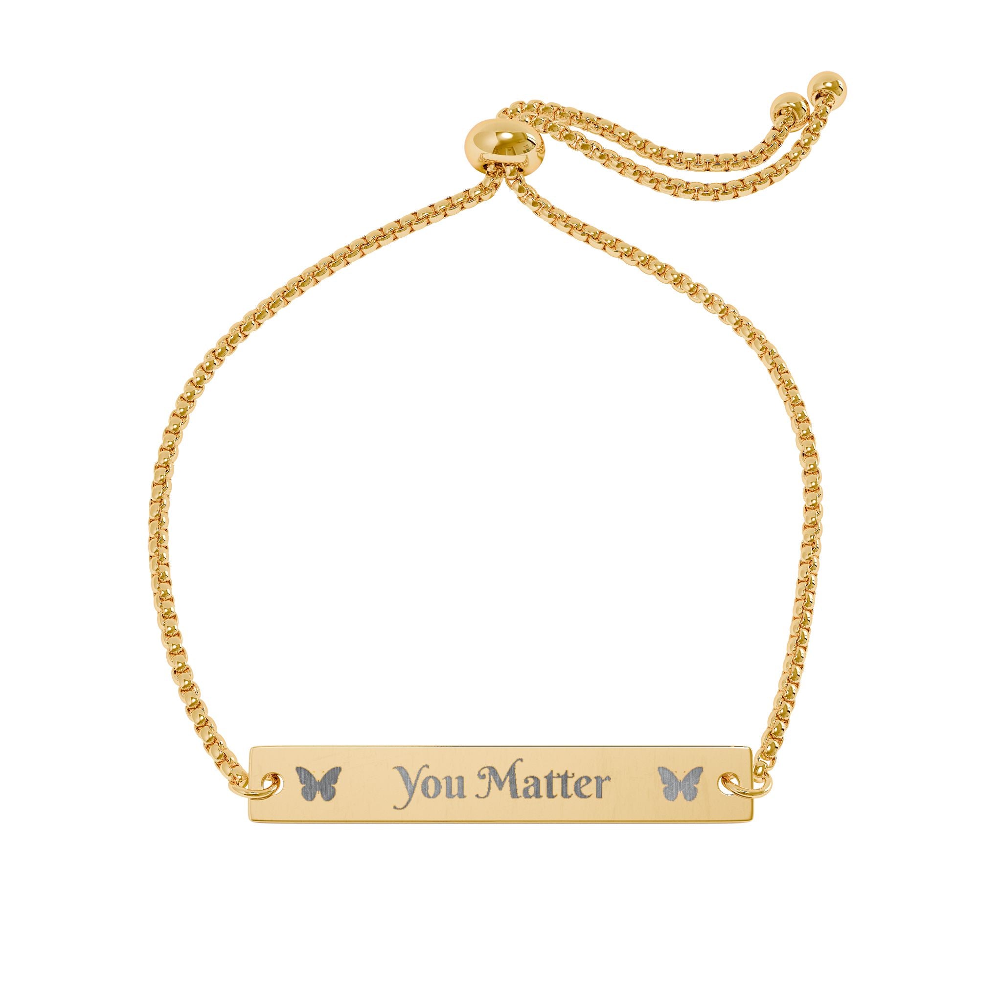 You Matter Adjustable Engraved Bar Bracelet