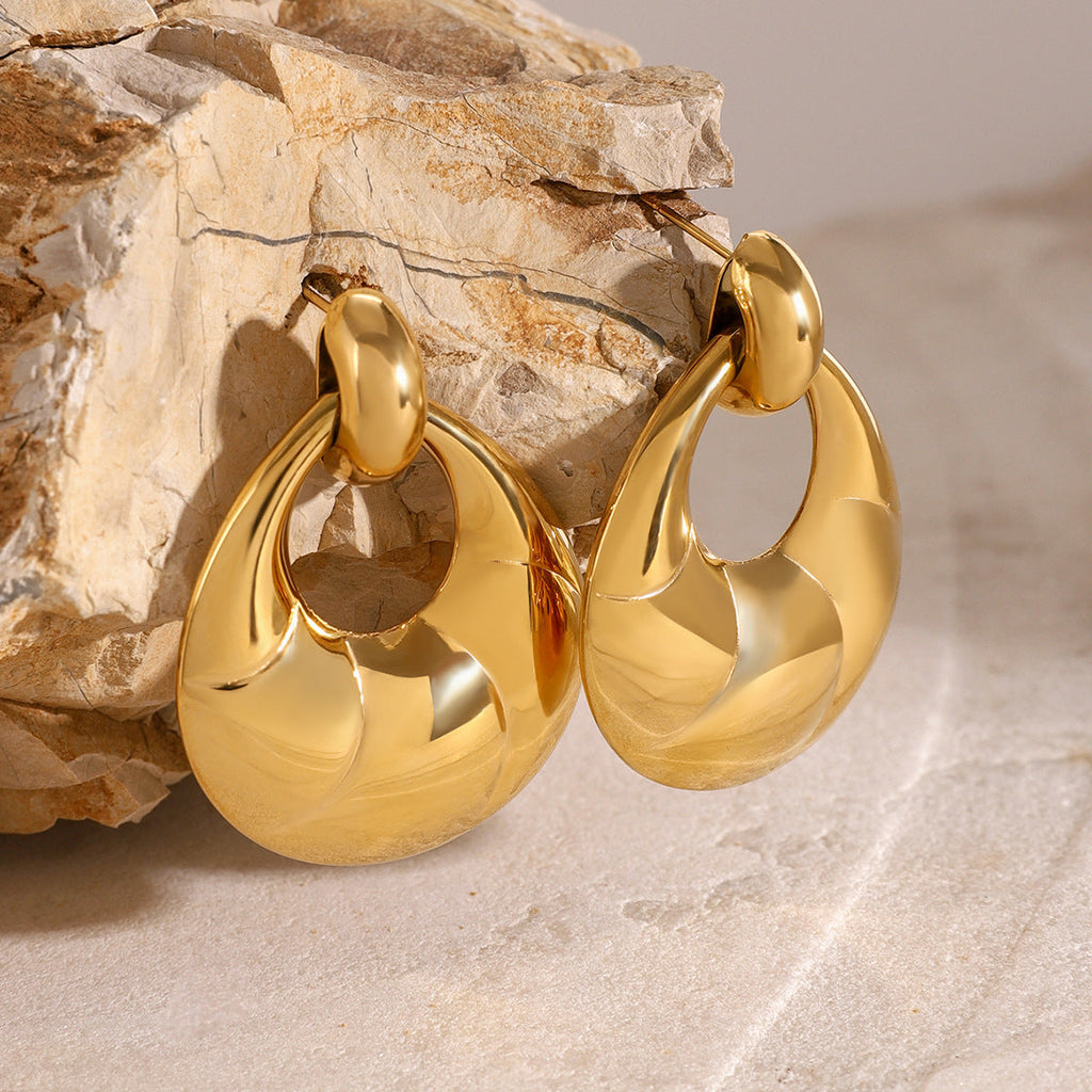 Stainless Steel Studs High Grade Niche Exaggerated Earrings Titanium Steel Ear Rings Earrings Women