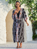 Cotton Holiday Loose Sun Protection Cardigan Long Beach Jacket Bikini Cover up Swimsuit Blouse