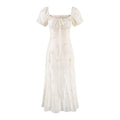 Gentle Sexy Dignified Hollow Out Cutout Embroidery Tie Neck Dress Women Summer Holiday Slimming Dress
