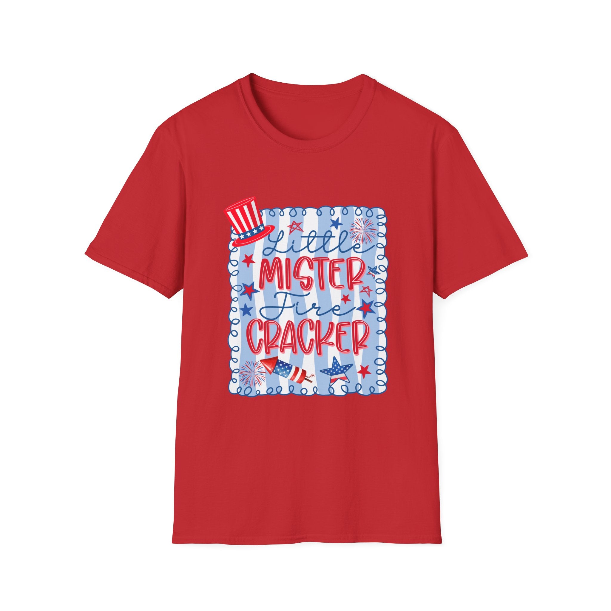 Little Mister Firecracker Kids T-Shirt — 4th of July Patriotic Tee