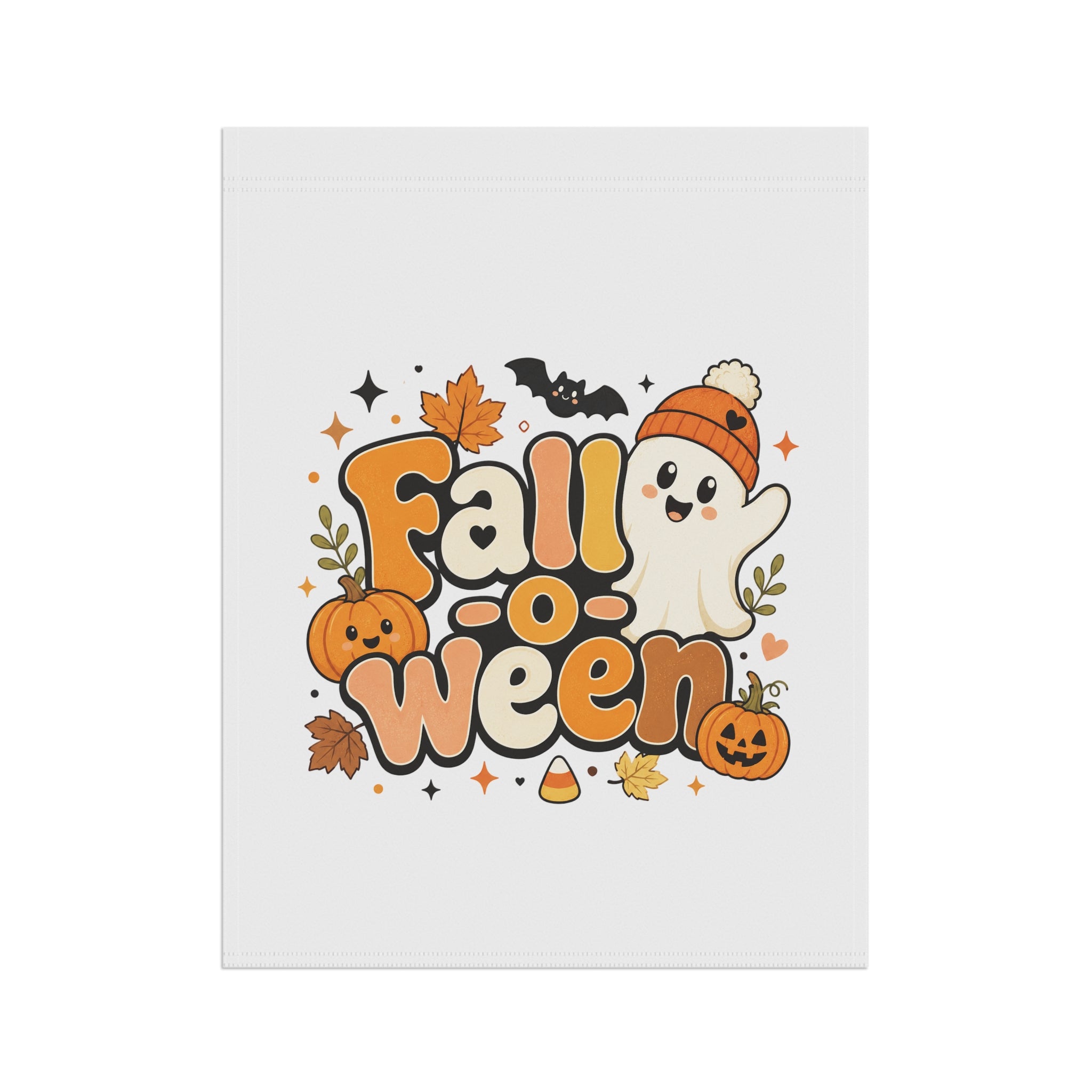 Halloween Ghost Garden Flag — Cute Fallween Pumpkin Decor