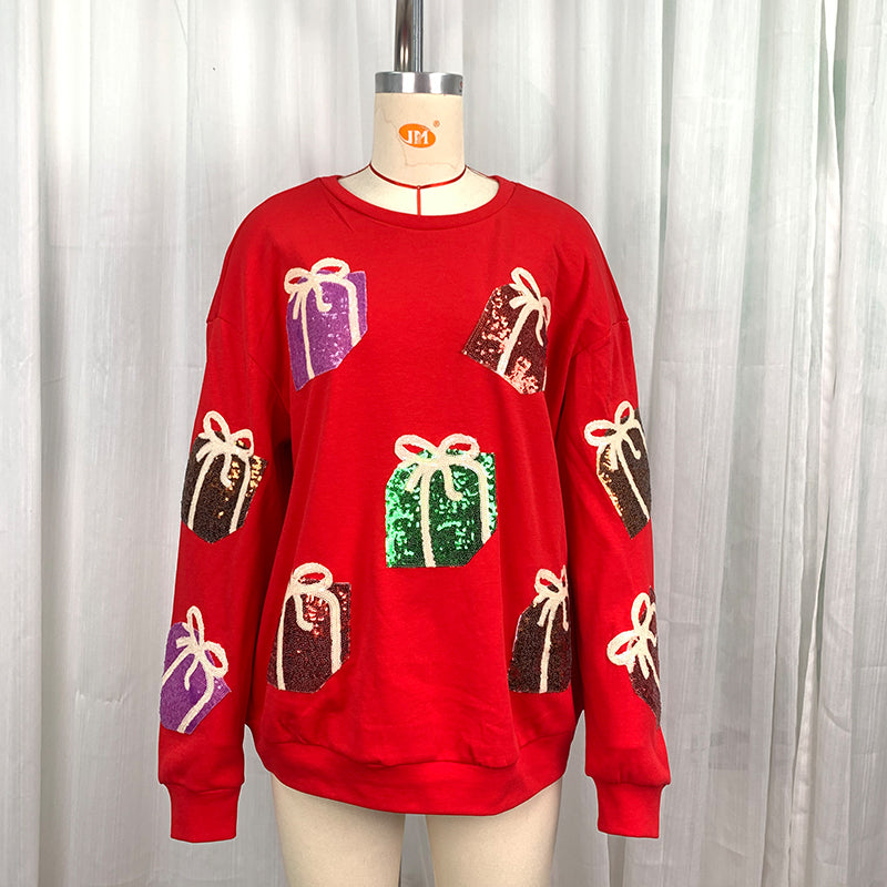 Spring Autumn Best Knitted Women Sweater Christmas Gift Sequ Embroidered Sweater