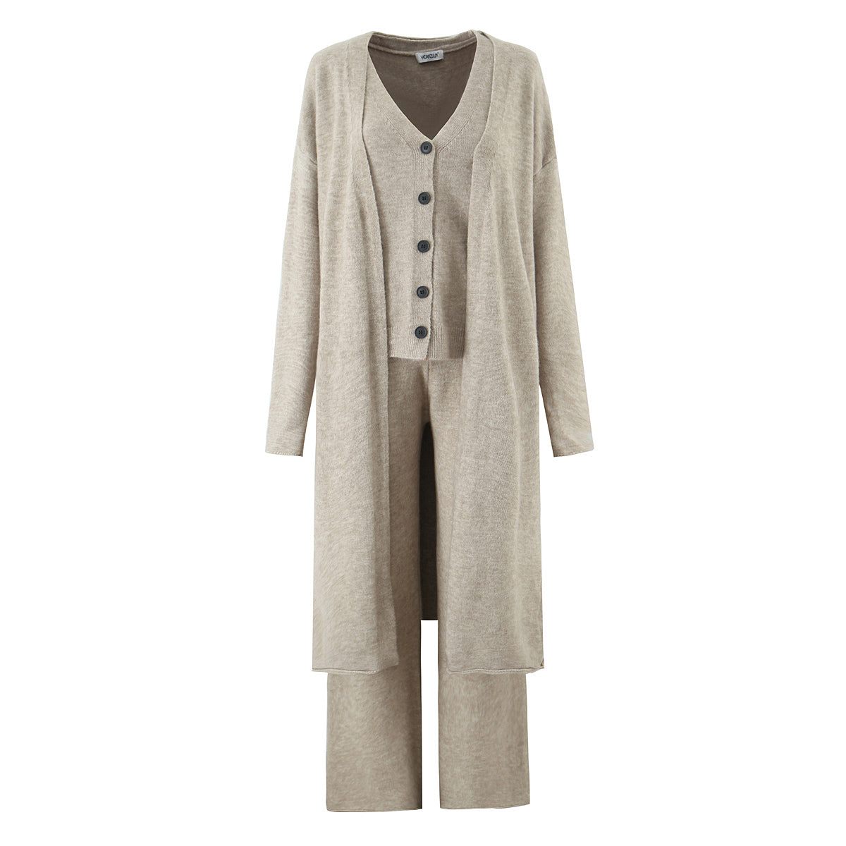 Sweater Cardigan for Women Loose Outer Wear Autumn Winter Long Sleeve below the Knee Knitted Three Piece Coat