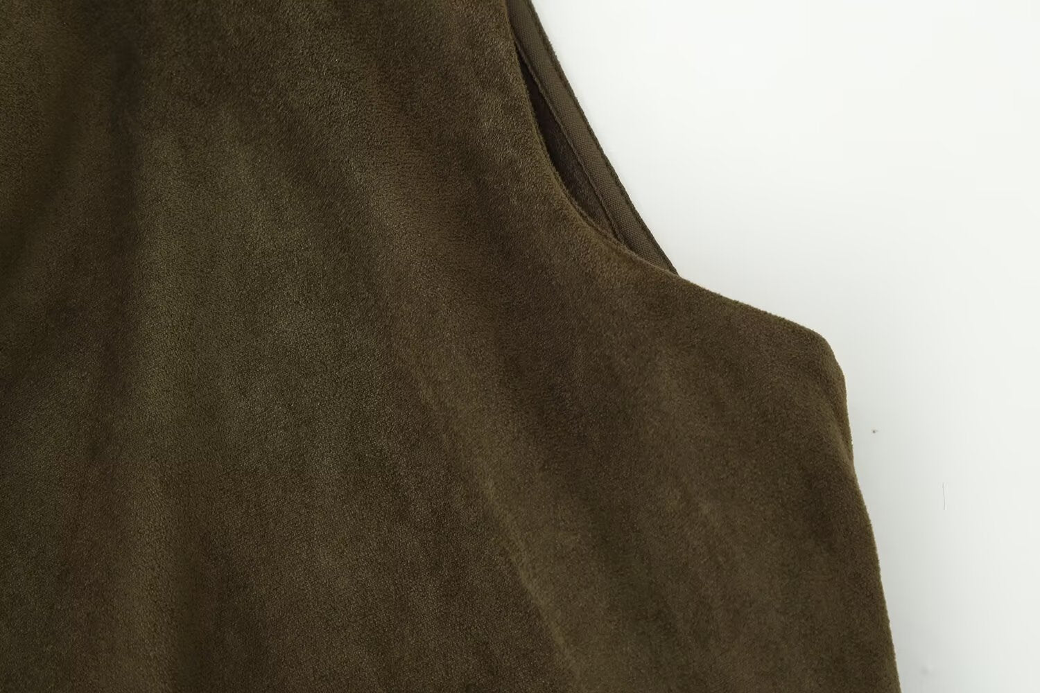 Early Autumn Women Clothing French Suede Leather Mid-Length Irregular Asymmetric Dress