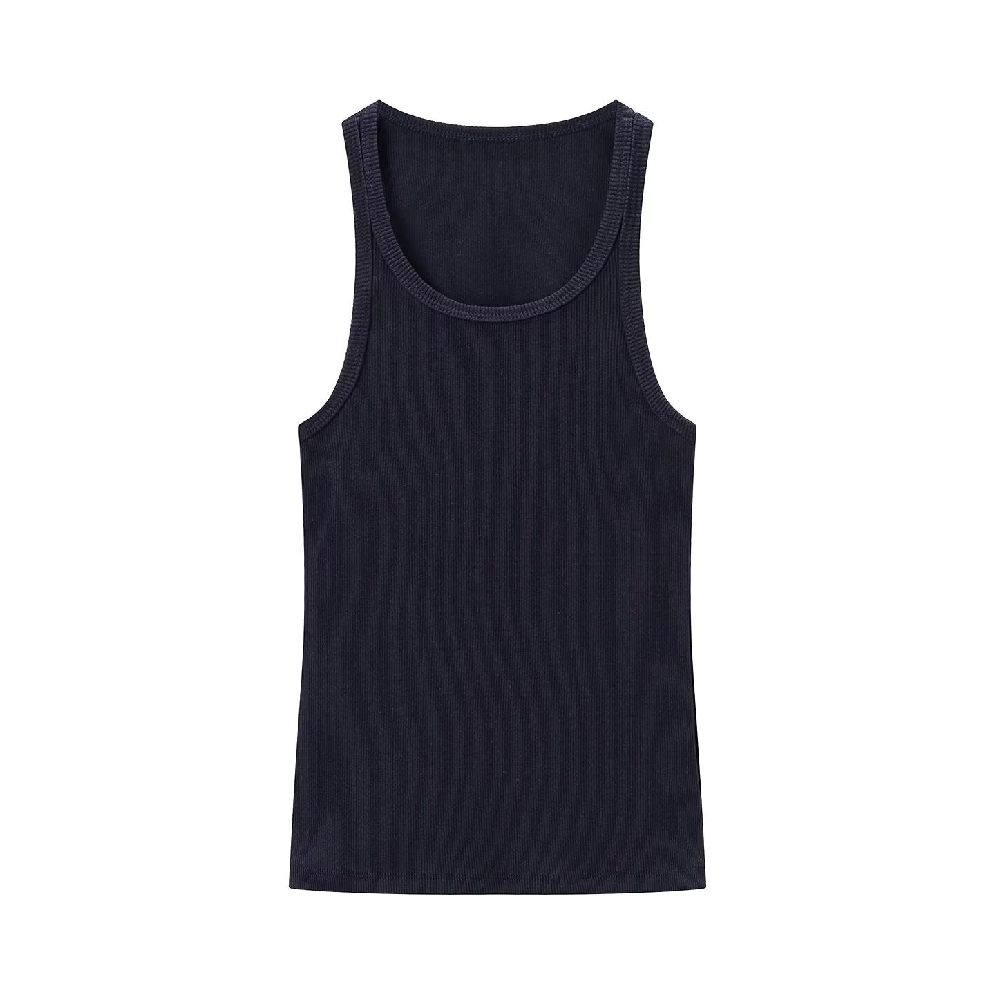 Spring Women Clothing Sexy Sexy round Neck Sleeveless Rib Sling Top