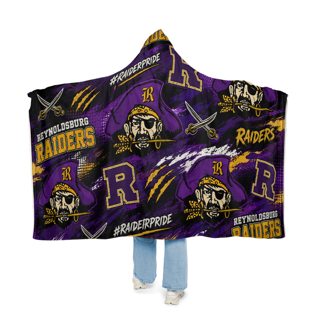 Reynoldsburg Raiders Hooded Snuggle Blanket — Purple Team Logo Fleece, #RaiderPride