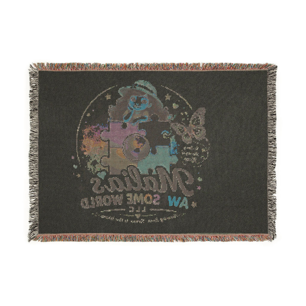 Personalized Kids Puzzle Blanket — "Malia's Awesome World" Woven Throw