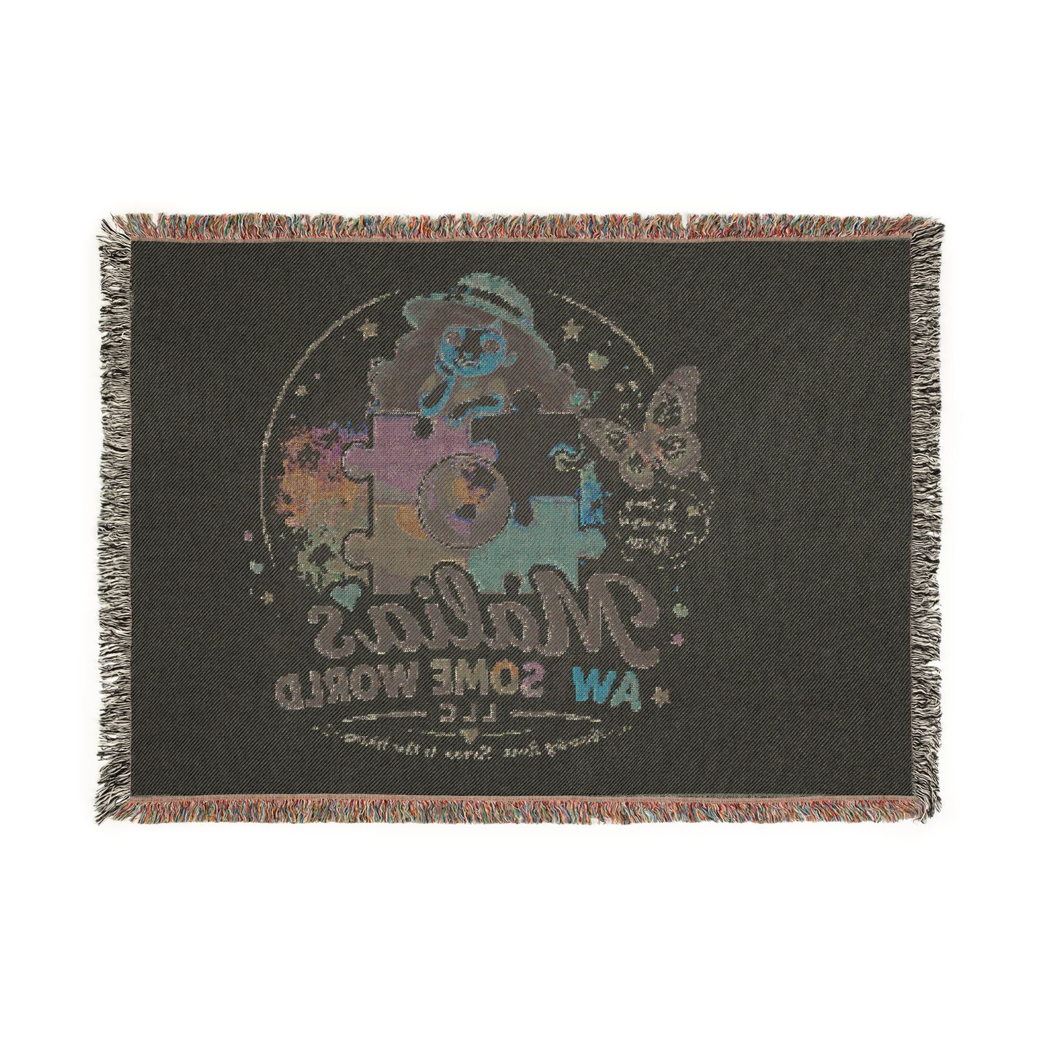 Personalized Kids Puzzle Blanket — "Malia's Awesome World" Woven Throw