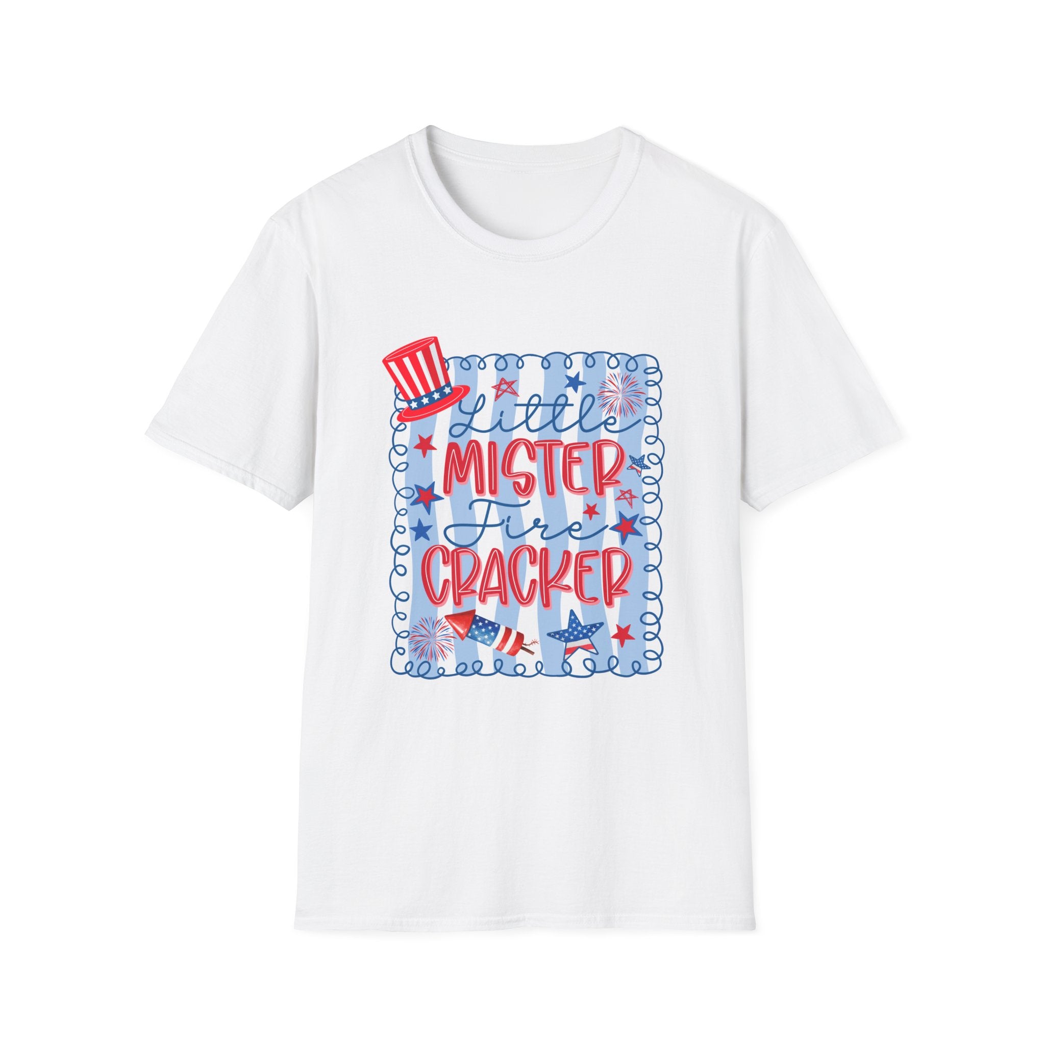 Little Mister Firecracker Kids T-Shirt — 4th of July Patriotic Tee