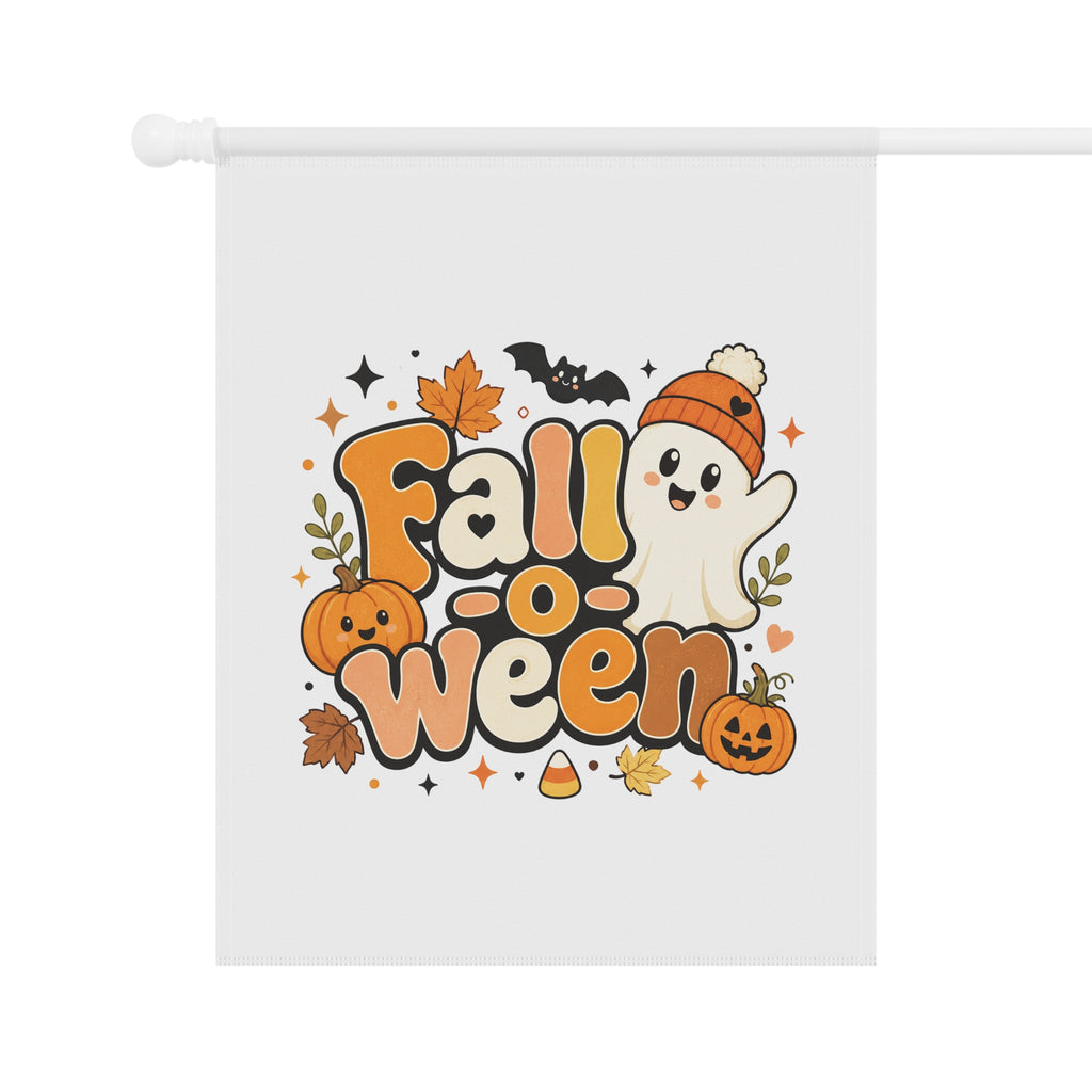 Halloween Ghost Garden Flag — Cute Fallween Pumpkin Decor