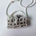 Portable Imitation Pearl Small Bag Hollow Out Cutout Women One Shoulder Crossbody Bag Handmade Beaded Internet Celebrity Mini Bag