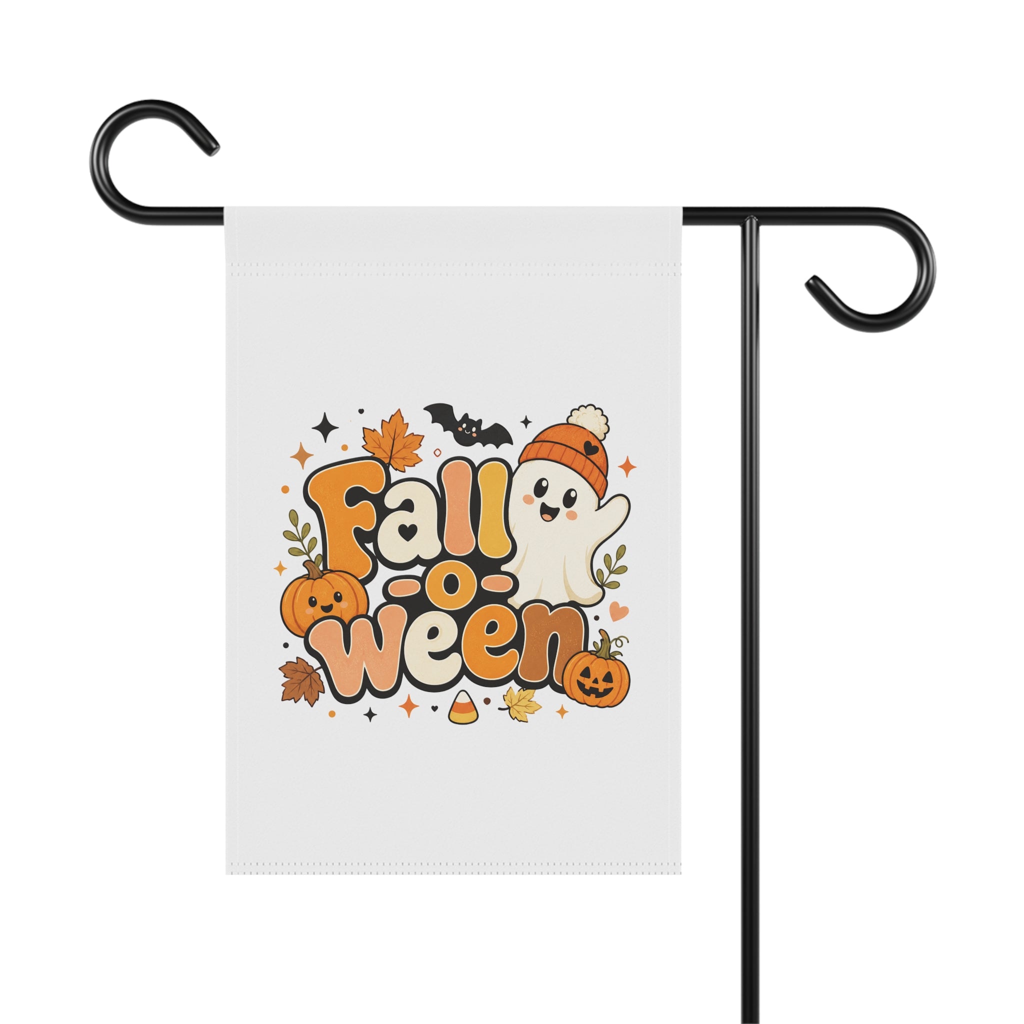 Halloween Ghost Garden Flag — Cute Fallween Pumpkin Decor