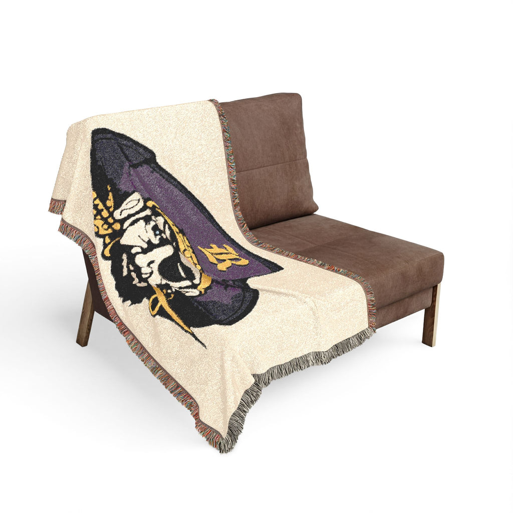 Pirate Skull Woven Blanket — Nautical Team Throw