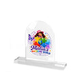 Dome Acrylic Table Sign — Custom Kids Logo Desk Plaque (Malia’s Awesome World)