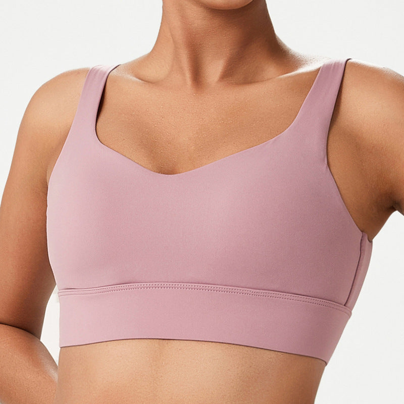 Sports Bra Women Buckle Yoga Bra Fixed Cup Sports Bra Fitness Vest