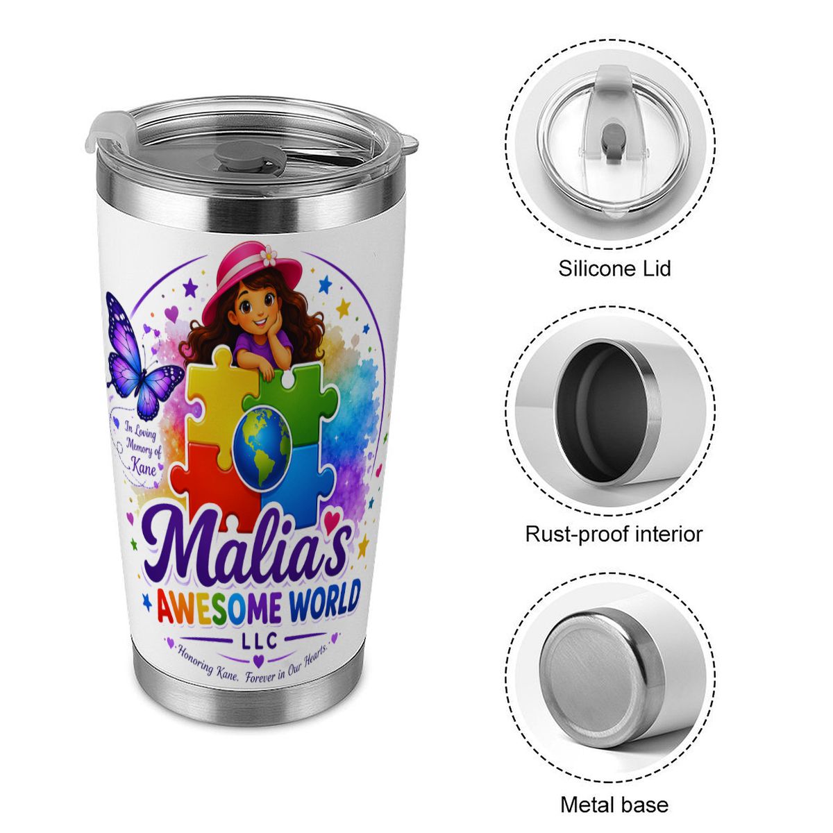 20oz Tumbler with Lid and Straw (Made in USA) Malia's Awesome World LLC (6)