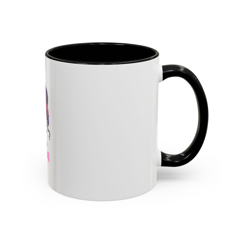 Epilepsy Warrior Coffee Mug — Awareness Ribbon Hair Bun Design (11/15 oz)