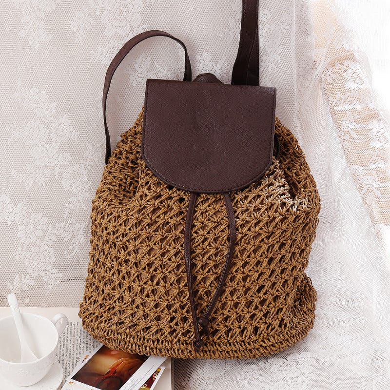 Summer Mori Girl Trendy Backpack Straw Bag Holiday Casual Bag Beach Bag Straw Bag Women Bag