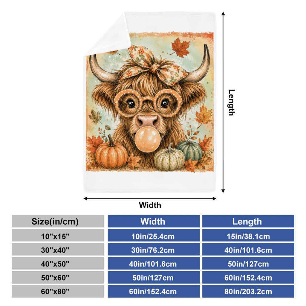 Cooling SilkFeel Blanket Brushstroke Fall Highland Cow Png