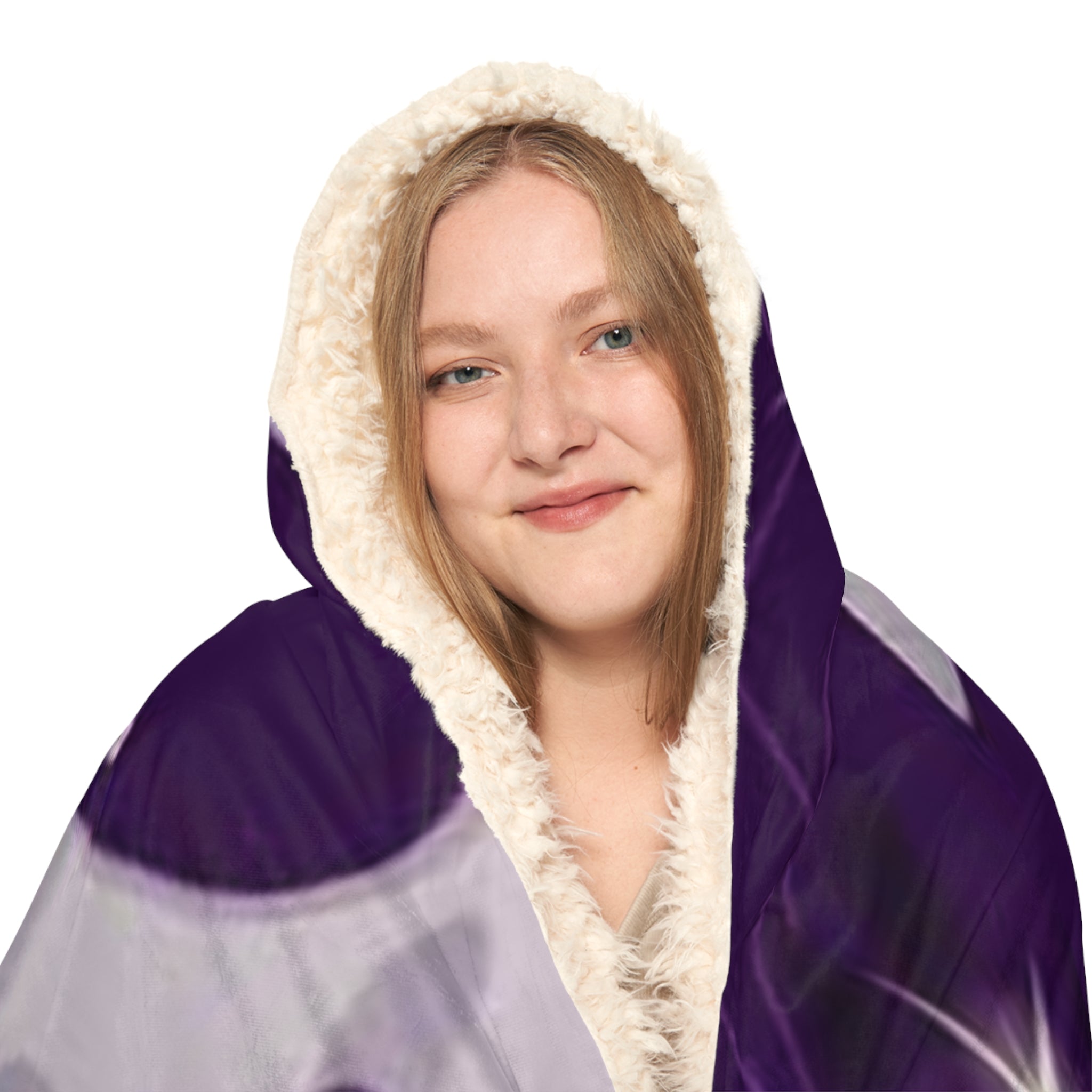 Halloween Boo Hooded Blanket – Purple Ghosts & Moon Snuggle Throw