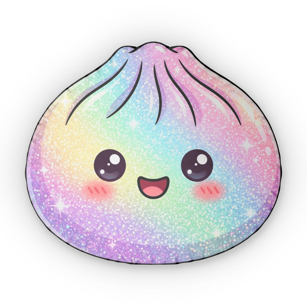 Kawaii Rainbow Dumpling Pillow — Cute Glitter Pastel Plush Accent