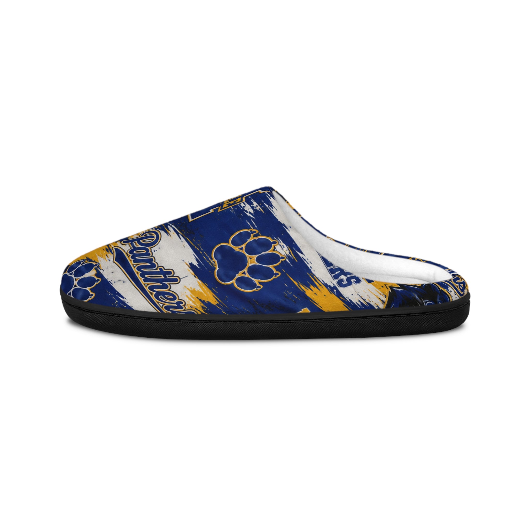 Maysville Women’s Indoor Slippers — Cozy Blue & Gold Mascot Pattern