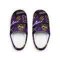 Pirate Logo Men's Indoor Slippers — Purple Sports Team Design