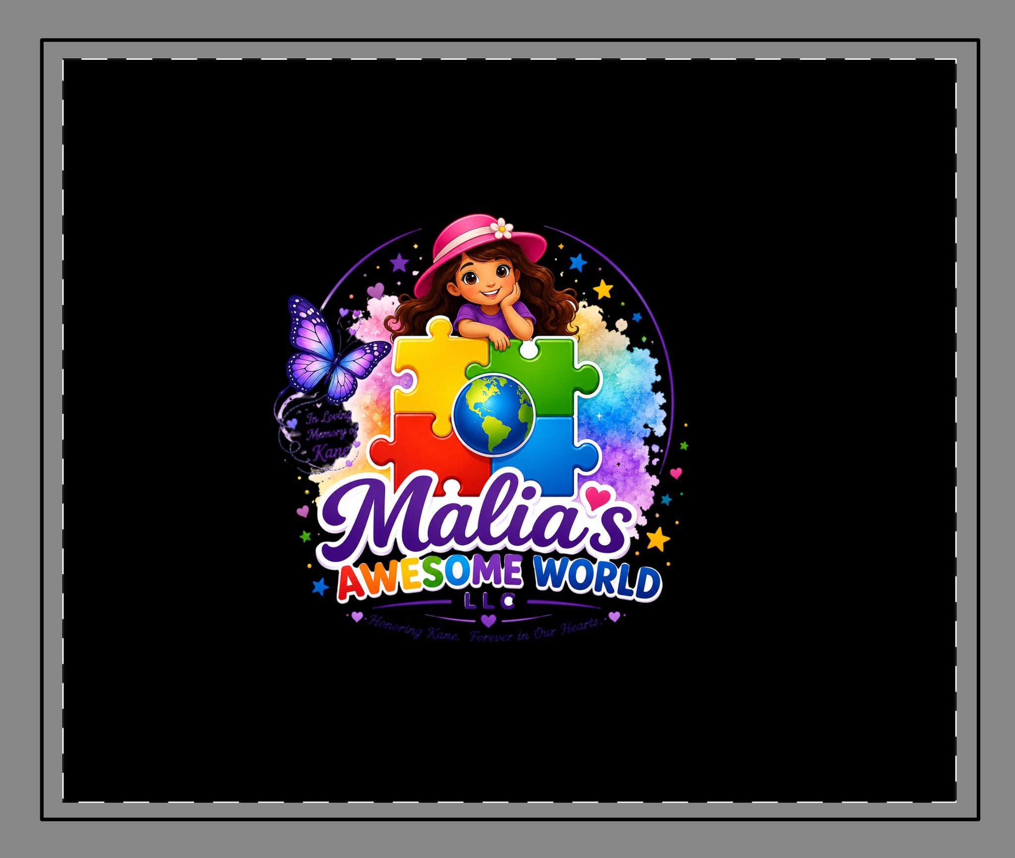 Custom Logo Desk Mat — "Malia's Awesome World" Stitched Gaming/Office Mouse Pad