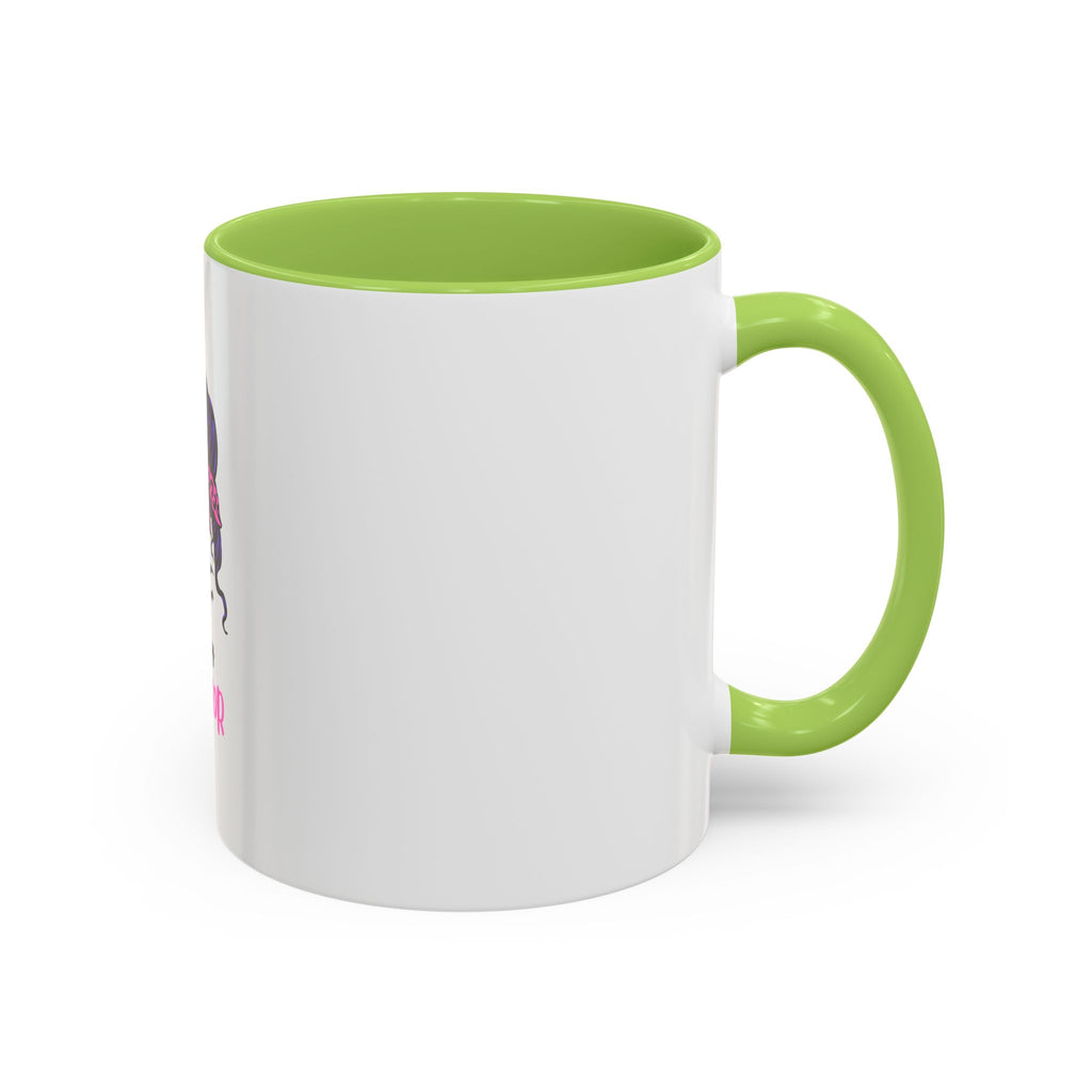 Epilepsy Warrior Coffee Mug — Awareness Ribbon Hair Bun Design (11/15 oz)