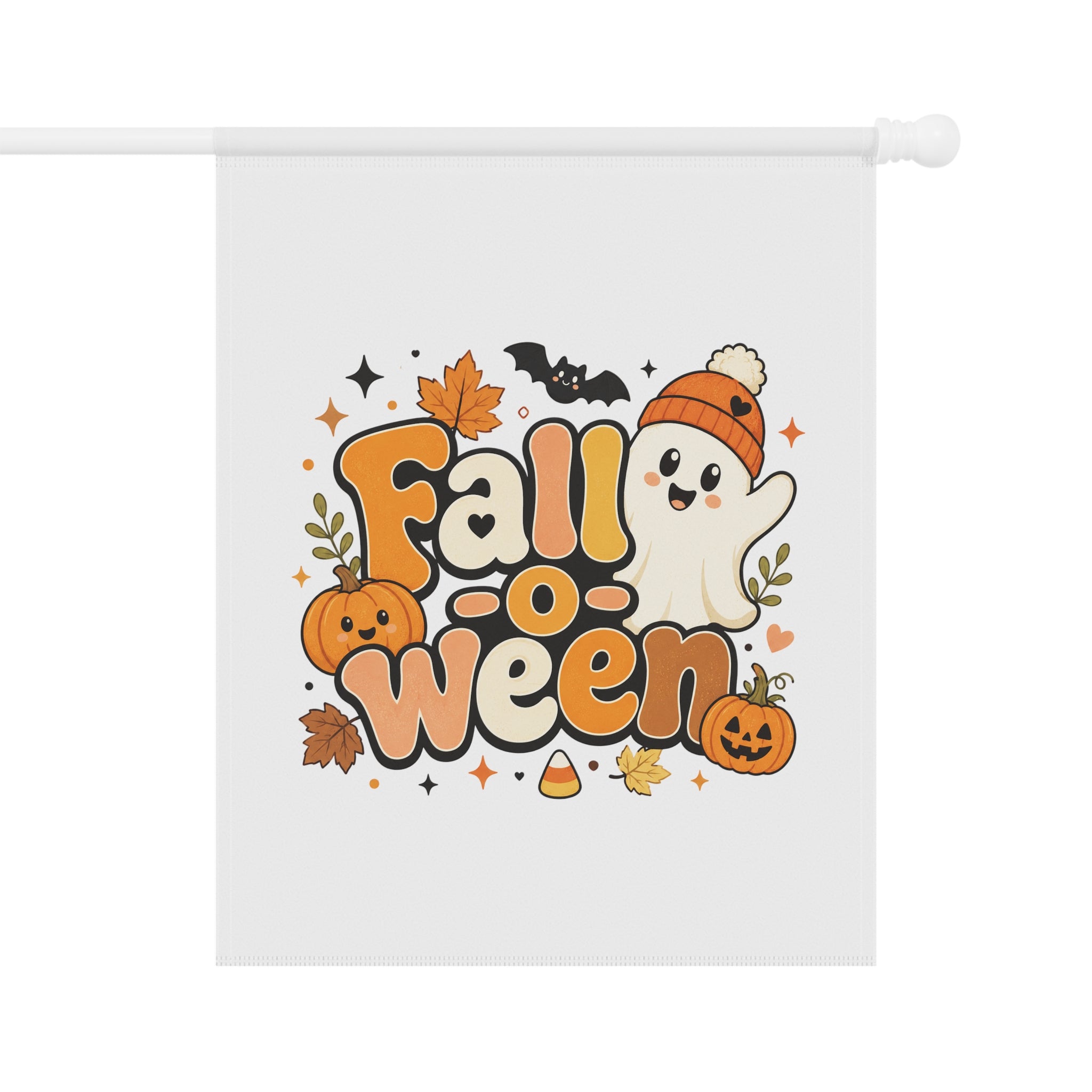 Halloween Ghost Garden Flag — Cute Fallween Pumpkin Decor