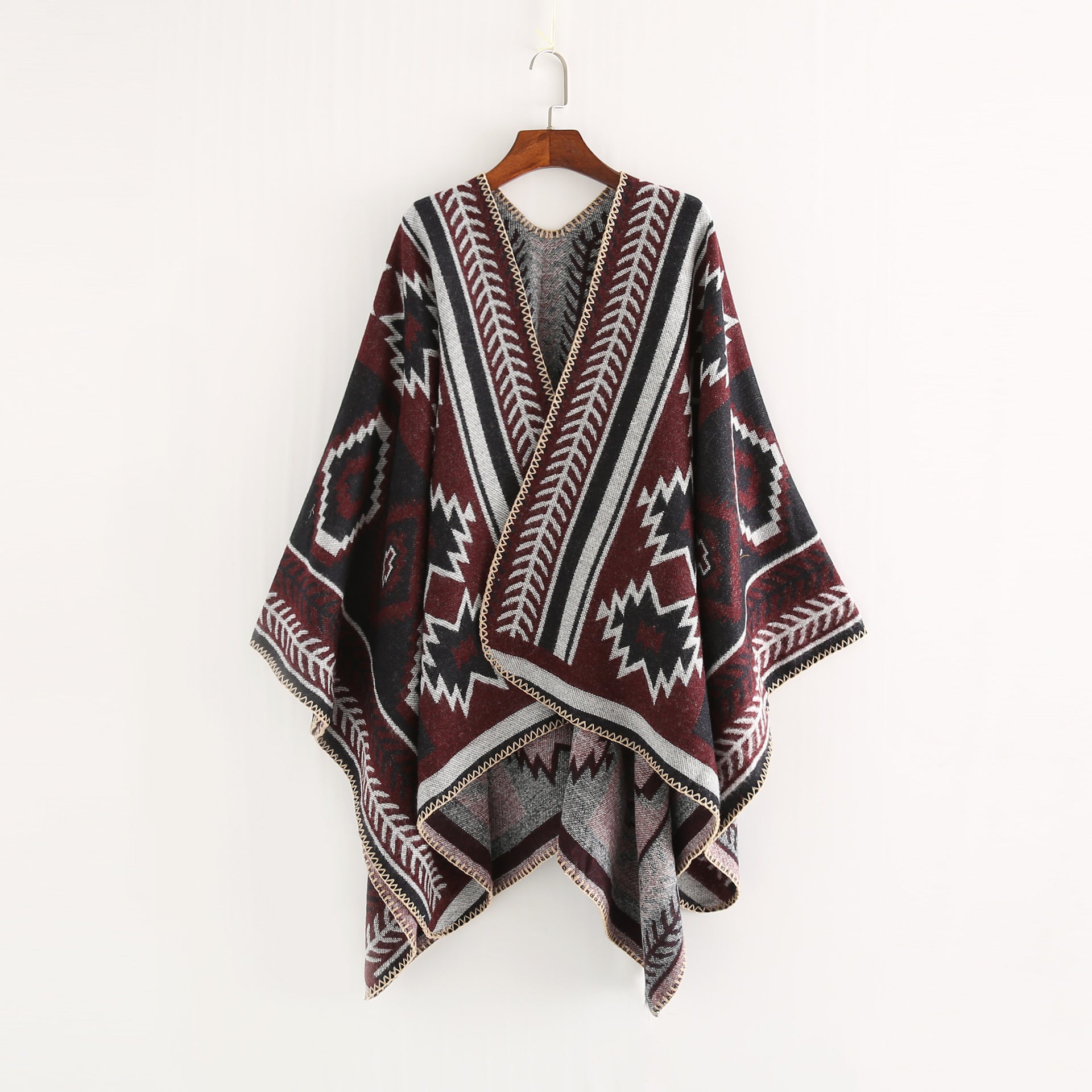 Geometric Abstract Puzzle Cloak Simple Thicken Lengthen Warm Air Conditioning Shawl Travel Blanket