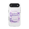 Phone Case — "Tiny Humans Big Impact" Lavender Butterfly Magnetic Impact-Resistant Case