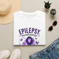Epilepsy Awareness T-Shirt — Purple Ribbon & Butterflies