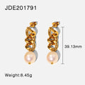 Celebrities Titanium Steel Earrings Long Cuban Chain Earrings Jewelry 18K Gold Stainless Steel Women Earrings Accessories