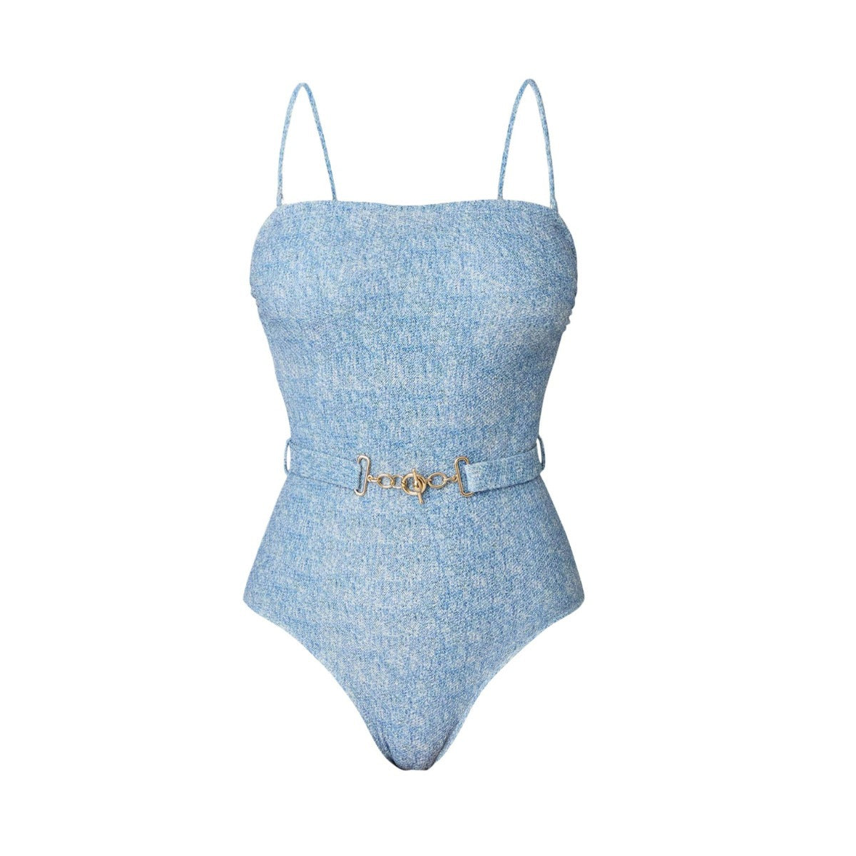 Bikini Triangle Sexy Denim Printing Split Swimsuit Women Wrap Skirt