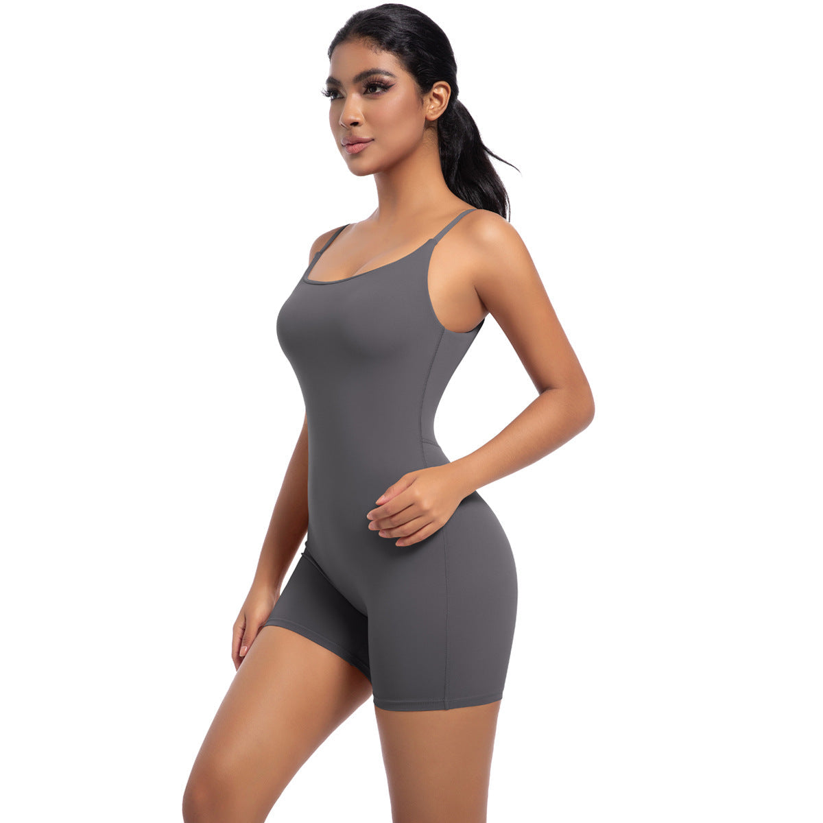Spring Summer Nude Feel Yoga Straps One Piece Women High Intensity Dance Fitness Sports One Piece Tights