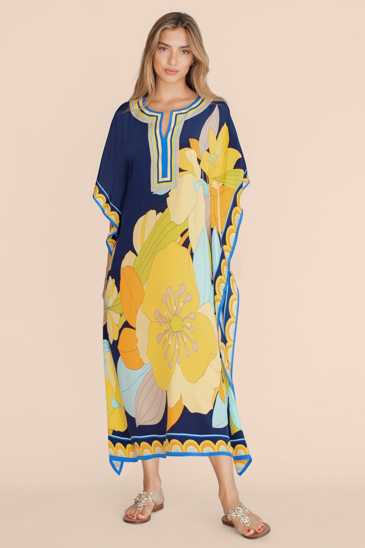 Fabrics Printed Robe Vacation Casual Beach Bikini Cover