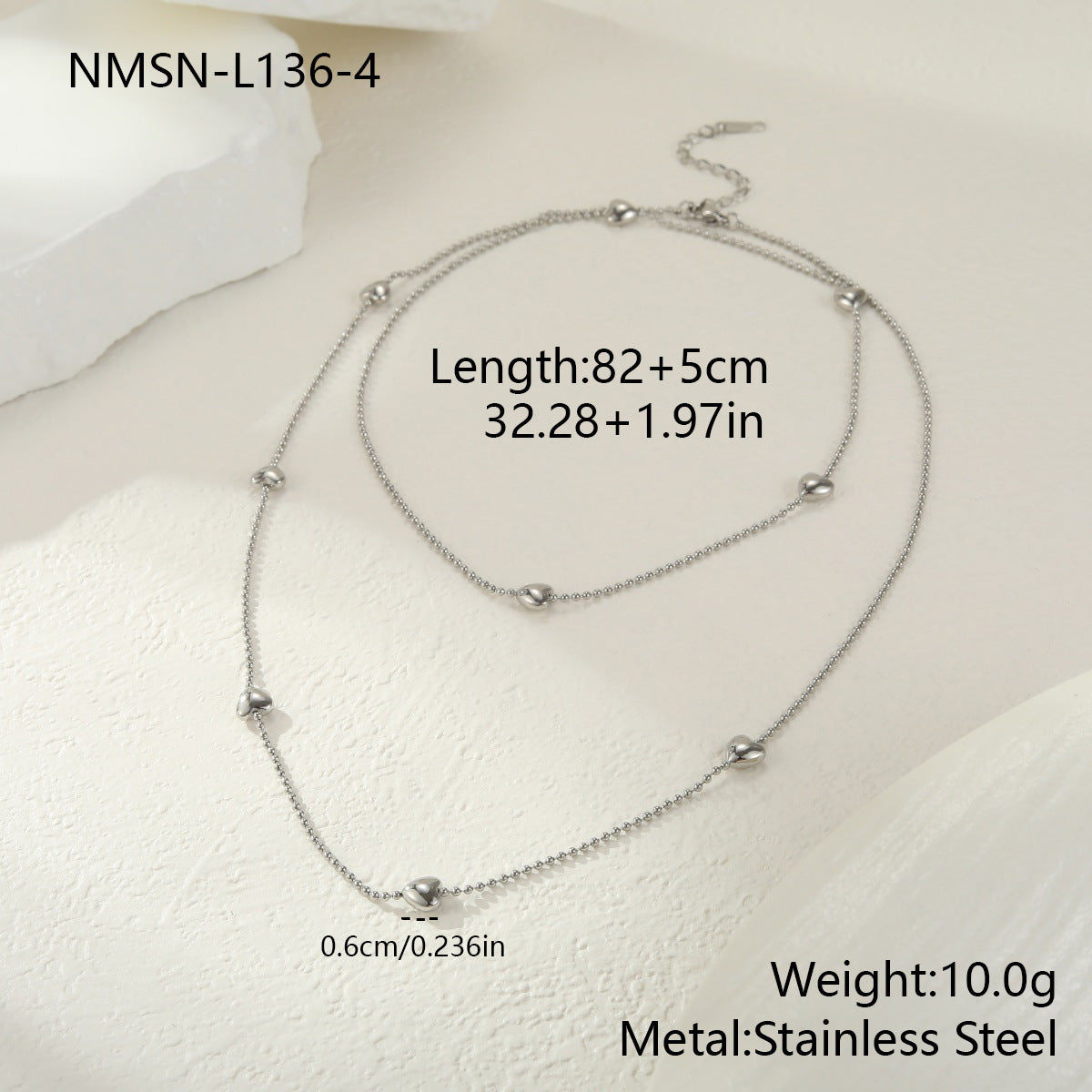 Stainless Steel Love Necklace High Grade Titanium Steel Necklace Simple Clavicle Chain Sweater Chain