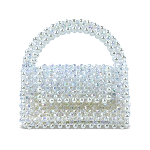 Beaded Handbag Simple Square Hand Woven Bag Mobile Phone Horizontal Crossbody Bag Colorful Acrylic