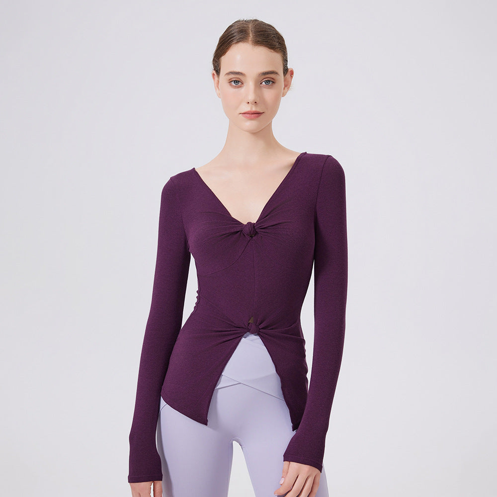 Slim Fit Heat Storage Slimming Top Women Outer Wear Workout Clothes Running Yoga Long Sleeve Mousse Training Sports T shirt
