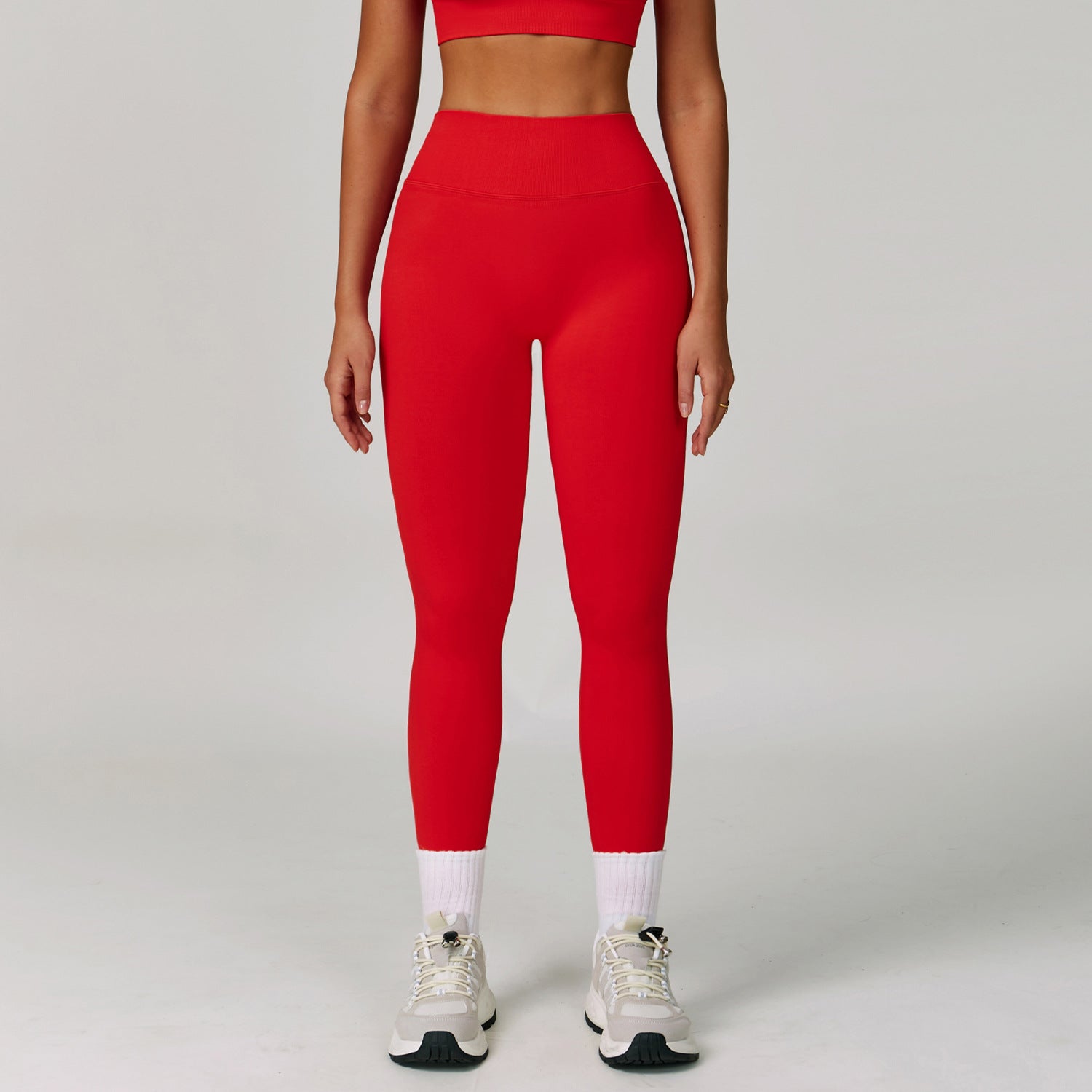 Sollinarry Peach Hip Seamless Yoga Pants V Skinny Slimming Running Sports Quick Drying Fitness Trousers